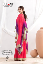 Sunehri by Gulzar| Embroidered Viscose Simmer Jacket with Sharara & Dupatta Set 3033